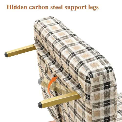 JASIWAY Single 3 in 1 Convertible Sofa Bed Chair with Adjustable Backrest, Checkered Fold Out Chair Bed with Pillow Fits for Small Space, Living Room, Bedroom, Ergonomic Comfort, Chestnut Brown