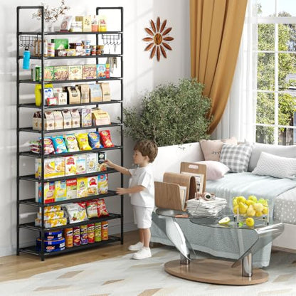 Simple Trending Tall Shoe Rack Storage Holds 40 Pairs, 10 Tier Shoe Organizer Shelf Large Capacity for Entryway Closet, Black | Storage Holds 40 Pairs, Large Capacity, For Entryway Closet - size: 10 Tiers Wide, Black