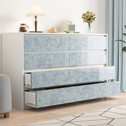 Wallercity Cream Blue Marble Contact Paper Peel and Stick Countertops Waterproof 24"x118" Kitchen Countertop Contact Paper Self Adhesive Blue Marble Wallpaper Vinyl Wrap for Cabinets Cover Bathroom - color: Blue, size: 24" x 118"