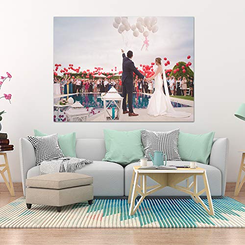 Customized Small Wall Mural with Your Wedding Photos, Removable Self-Adhesive Wallpaper for Living Room Bedroom - 24x32 inches - color: Custom-wedding, size: 24"x32"