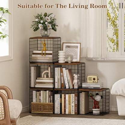 Dmevkic 2 Cube DIY Stackable Small Bookcase,Bookshelf for Small Spaces,Cube Storage Organizer for Living Room, Bedroom, Home Office,12.2" x 12.2" x 12.2"