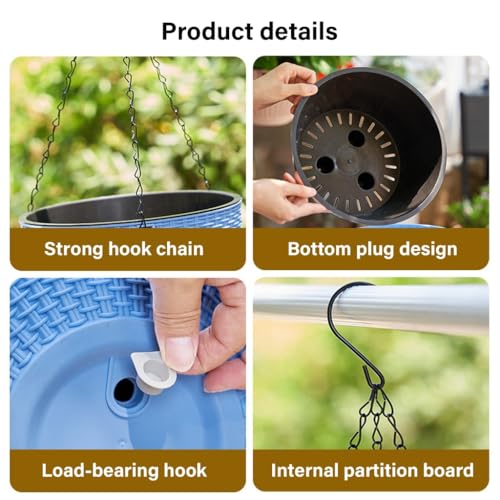 Rattan Styles Hanging Planter, Resin Small Hanging Flower Pot | Kangnice Rattan Styles Hanging Planter, Resin Small Hanging Flower Pot - color: Red