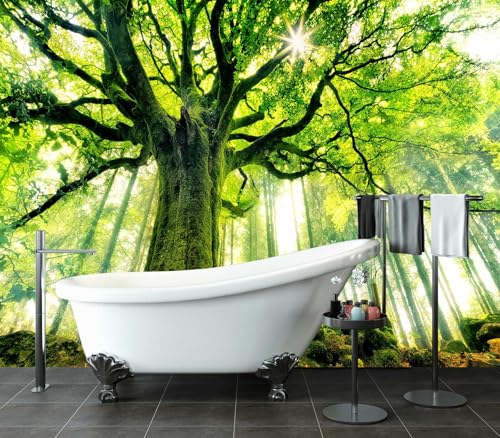 XMPMBM-Peel and Stick Forest Theme Wallpaper Green Tree wall Mural | Thick and tear-resistant,Will not be damaged during repositioning,Living Room Bathroom,Bedroom wallpaper.XL-157"X108" - color: M05, size: 157"x108"