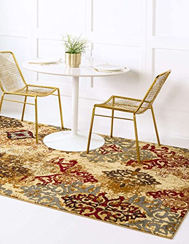 Unique Loom Barista Collection Area Rug - Congencis (10' x 13' 1" Rectangle, Beige/Blue) - size: 10' x 13'1" (Rectangular)
