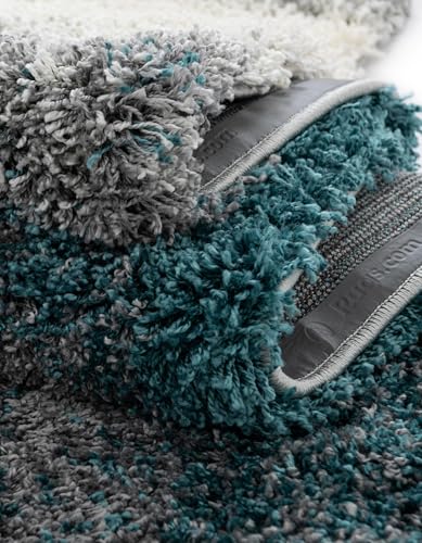 Rugs.com - Soft Touch Shag Rug – 2' x 3' 1 Turquoise Shag Rug – Plush Abstract Swirl for Nurseries, Playrooms, and Bedrooms - color: Turquoise, size: 2' x 3' (Rectangular)