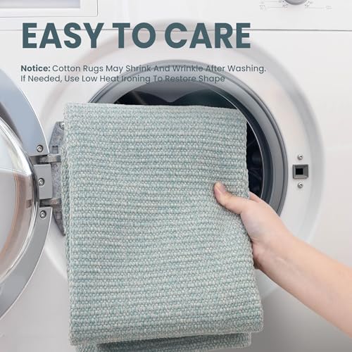Washable Runner Rug, Non Slip Foyer Runner, 3x8 Ft, Turquoise/Gray | Washable Braided Runner Carpet, Non Slip Rubber Dot Backed, For Hallway, Kitchen, Entryway, Bedroom, Laundry Room, Foyer - color: Turquoise/Gray, size: 3' x 8' (Rectangular)