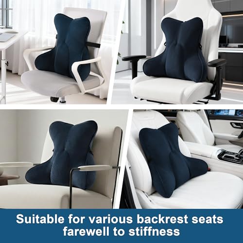 Lumbar Support Pillow(Pat. Pend) – Multi-Functional Ergonomic Back Cushion for Office Chair, Car Seat & Sofa, Reading Pillow with Firm Multi-Zone Support to Relieve Lower Back Pain,Teal Blue - color: Teal Blue