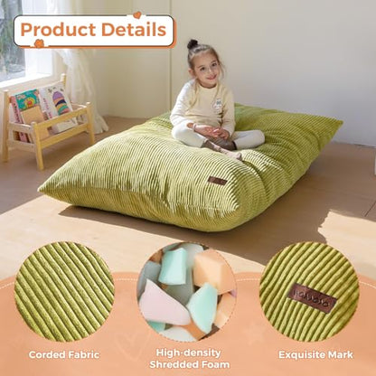 MAXYOYO 3 in 1 Kids Bean Bag Chair Bed, Convertible Chair Folds from Bean Bag to Lounger, Child Floor Sofa for Gaming, Reading, Floor Couch with High-Density Foam Filling | Convertible Chair Folds from Bean Bag to Lounger, Floor Couch with High-Density Fo