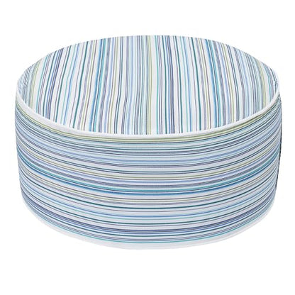 FUNHOME Inflatable Stool Ottoman Footrest with Handle D20 xH9-Blue Stripe | Indoor Outdoor Footrest Seat, Water-Repellent, Footstool Pouf for Home Patio Garden and Camping Use - color: Blue Stripe