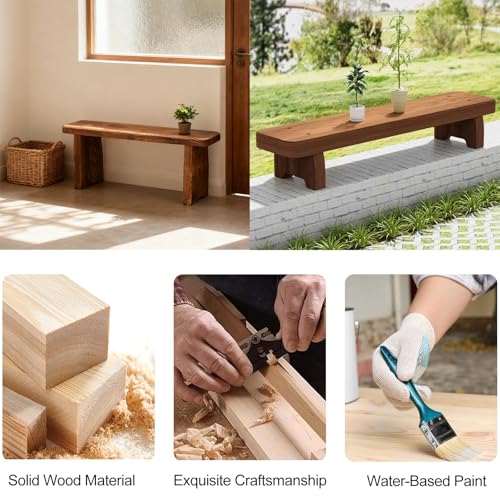 Narrow Entryway Bench Farmhouse Indoor Wooden Living Room Dining Bench For End Of Bed 23.6"/35.4"/47.2"/59"Length Noodle Skinny Hallway Benchs Sturdy And Stable For Kitchen Bedroom(47.2"x7.9"x5.9") - size: 47.2"x7.9"x5.9"