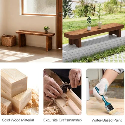 Narrow Entryway Bench Farmhouse Indoor Wooden Living Room Dining Bench For End Of Bed 23.6"/35.4"/47.2"/59"Length Noodle Skinny Hallway Benchs Sturdy And Stable For Kitchen Bedroom(47.2"x7.9"x9.8") - size: 47.2"x7.9"x9.8"