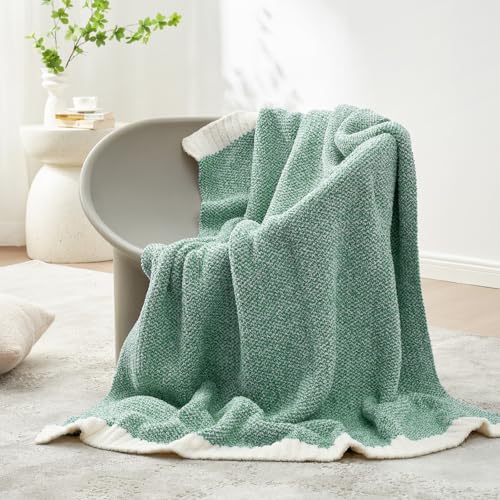 Snuggle Sac Green Throw XL Blanket 50x70,Super Soft Warm Blankets Oversized Throw Knit Blankets Fuzzy Plush Blanket, Heather Green, 50x70 inches - color: Green, size: Throw-XL (50"x70")