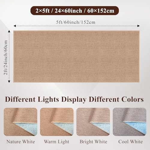 Easy Jute 2x5 Runner Rug: Non Slip Solid Color Low Pile Indoor Home Doormat | Machine Washable Entryway Kitchen Bathroom Carpet for Dorm Rooms Small Spaces Ideal for Young Families First Home (Beige,2x5) - color: Beige, size: 2' x 5' (Rectangular)
