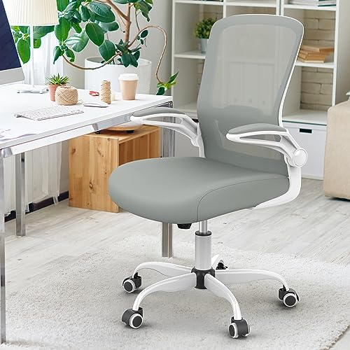 Mimoglad Ergonomic High Back Mesh Office Chair, Adjustable Lumbar Support, Thickened Seat Cushion (Modern, Moon Gray) - color: Moon Gray