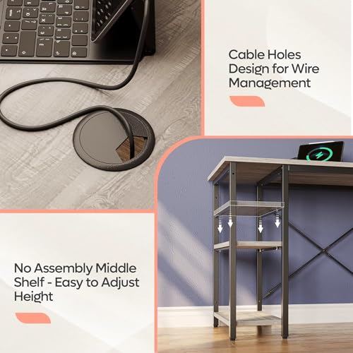 Bestier L Shaped Desk with Shelves 75 Inch Reversible Corner Computer Desk or 2 Person Long Table, Writing Study Desk for Home Office Small Space Bedroom Apartment, Wash White
