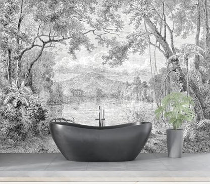 Eierme-The Ancient Scenery of Charming lagoons in Luzon Island Mural Wallpaper Peel and Stick 90" x 67" - color: No.12, size: 90" x 67"