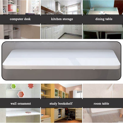 Wall Mounted Folding Table,White Floating Desk for Small Spaces,Stainless Steel Bracket Laundry Folding Table,Wall Folding Desk,Home Bars and Dining Establishments70x40cm /27.5" x 15.7" - color: White, size: 27.5 x 15.7 inches