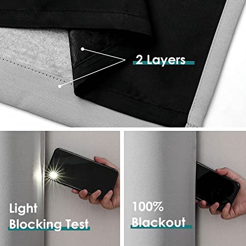 ChrisDowa 100% Blackout Curtains for Bedroom 84 Inch Long with Black Liner | 2 Thick Layers, Thermal Insulated, Grommet, Window Treatment, Living Room Drapes, 2 Panels Set, Light Grey, 38 x 84 Inch - color: Light Grey, size: 38"W x 84"L (Pack of 2)