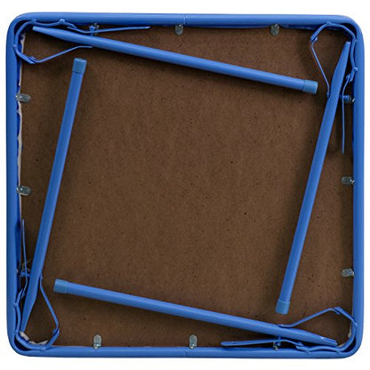 Flash Furniture Mindy Kids Folding Table, Blue | Vinyl Padded Top, Powder Coated Locking Legs, Daycare - color: Blue, size: Table