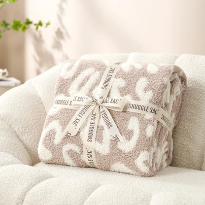 Snuggle Sac Ultra Soft Beige Leopard Blanket Twin Size - Oversized Reversible Cheetah Bedding Blanket, Leopard Pattern Throw Blankets for Bed, Sofa, Couch, 60x80 inches - color: Leopard Beige, size: Twin(60"x80")