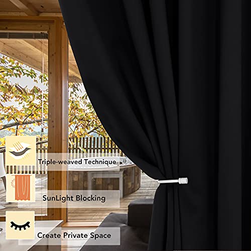 BONZER Room Divider Curtain Grommet Thermal Insulated Blackout Curtains | Wide Room Darkening Window Treatment Drapes for Bedroom Living Room, 84L x 70W Inch (7L x 5.8W ft), 1 Panel, Black - color: Black, size: 70"W x 84"L (Pack of 1)