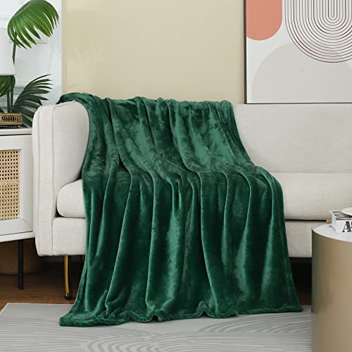 Forest Green Fleece Plush Throw Blanket 60"x80"for Couch Fuzzy Cozy Flannel | Super Soft Lightweight Microfiber Blanket for Sofa Bed bedroom Home Decor All Season,Birthday Gifts for Women Mom Adult - color: Green, size: Twin(60"×80")