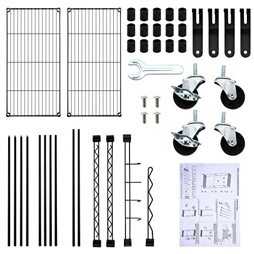 Black Double Rod Garment Rack with Wheels, Clothes Racks Storage for Hanging Clothes Heavy Duty (US STOCK)
