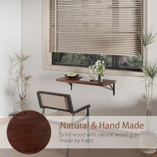 Floating Wall Desk for Home Office,Wall Mounted Table with Pine Wood,24 Inch Workbench for Garage,Work Table with Heavy Duty Brackets for Kitchen,Dining,Laundry,Floating Shelf for Wall - size: 24*14*8.3 Inch