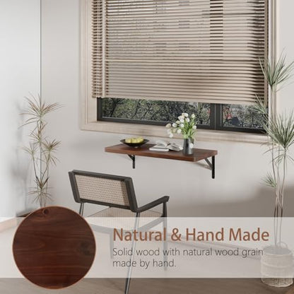 Floating Wall Desk for Home Office,Wall Mounted Table with Pine Wood,24 Inch Workbench for Garage,Work Table with Heavy Duty Brackets for Kitchen,Dining,Laundry,Floating Shelf for Wall - size: 24*14*8.3 Inch