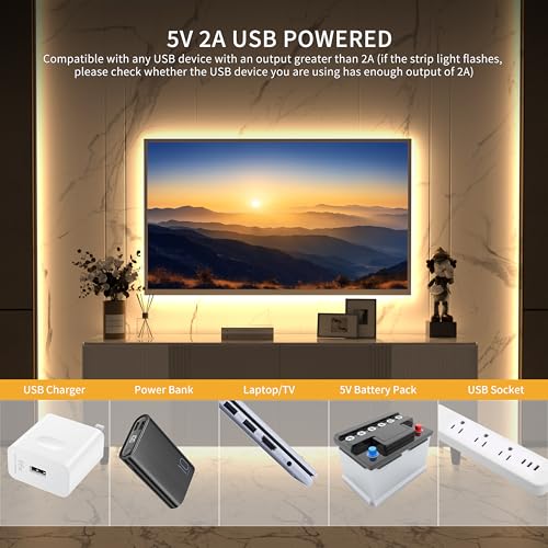 PAUTIX 5V USB COB LED 스트립 조명, RF 리모컨, 도트리스 LED 조명 2700K-6500K CCT 조정 가능한 화이트 조도 조절 가능한 2m(6.5피트) TV 백라이트, 침실, 주방, 선반용 유연한 캐비닛 아래 테이프 조명, DIY 조명 - size: 6.56ft(5V USB)