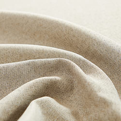 jinchan Beige Faux Linen Kitchen Tier Curtains 24 Inch Rod Pocket 2 Panels | Room darkening, cafe curtains for living room bedroom basement, small window, modern farmhouse, machine washable - color: Greyish Beige, size: 25"W x 24"L (Pack of 2)
