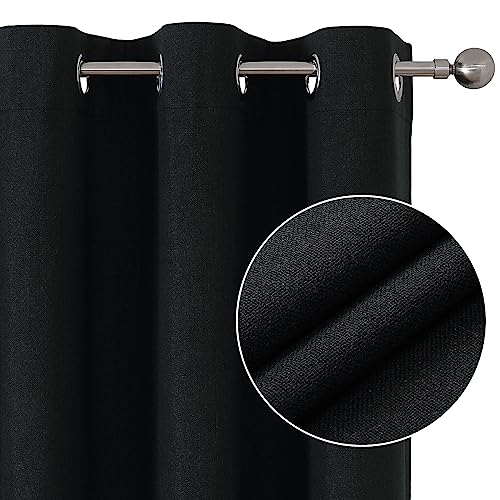 Joydeco Blackout Curtains 120 Inches Long 2 Panels Burg, Room Darkening Curtains for Bedroom, 100% Black Out Textured Thermal Drapes Privacy Protection 2 Panels Set(W52 x L120 Inch, Charcoal Grey) - color: Charcoal Grey, size: 52"W x 120"L (Pack of 2)