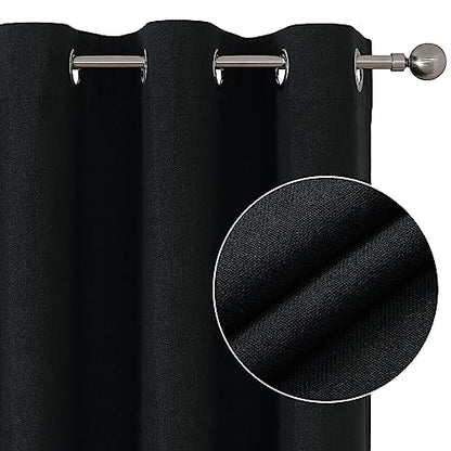 Joydeco Blackout Curtains 120 Inches Long 2 Panels Burg, Room Darkening Curtains for Bedroom, 100% Black Out Textured Thermal Drapes Privacy Protection 2 Panels Set(W52 x L120 Inch, Charcoal Grey) - color: Charcoal Grey, size: 52"W x 120"L (Pack of 2)