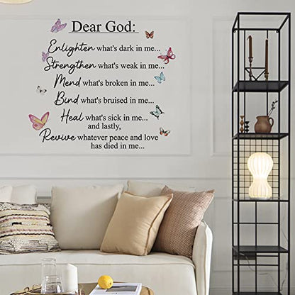 Inspirational Sayings Wall Stickers，Bible Christian Scripture Wall Decals | Prayer Room Affirmation Motivational Spiritual Quotes Decals for Bedroom, Living Room, Peel and Stick (23''×20'') - color: Purple