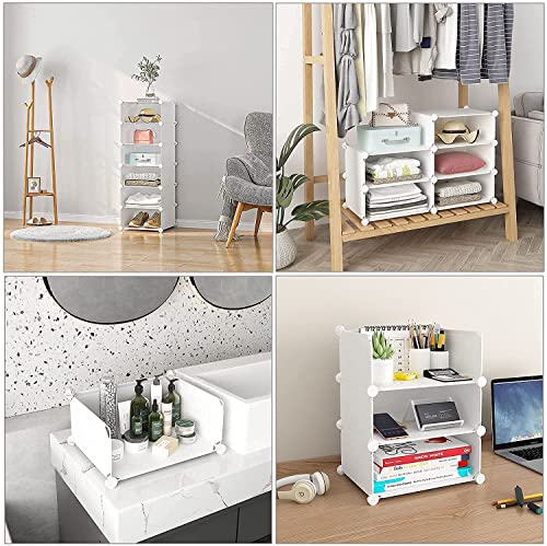 Aeitc 신발장 33 큐브 플라스틱 보관 정리함 - 입구, 옷장용 모듈식 캐비닛 - 화이트 - color: 화이트., size: 42"x12"x72"