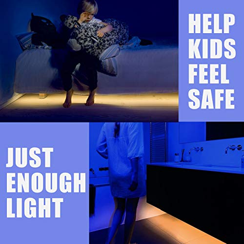 Under Bed Light Motion Sensor Dimmable Warm White LED Strip Night Light for Bedroom Stairs Cabinet Auto On Off Gentle Glow Single Kit 5FT - size: Single(5FT x 1)