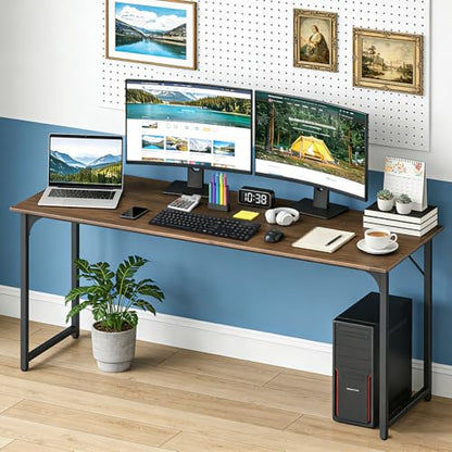 BestOffice Computer Desk,Home Office Desk, Modern Simple Style for Home Office Study Writing (Brown, 63 Inch) - color: Brown, size: 63 Inch