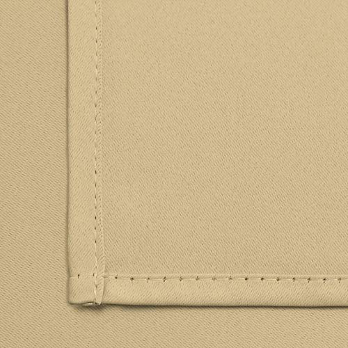Yakamok Blackout Curtains 38x54 inch Beige Thermal Drapes-Bedroom | 2 panels,room darkening,thermal insulated,noise reducing,privacy protection,grommet window treatment,living room study dining - color: Beige, size: 38"W x 54"L (Pack of 2)