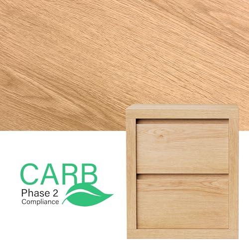 Nightstand with 2 Drawers, Modern Bedside Table with Handless Design, Wood End Table with Thickened Design, Night Stand for Bedroom, Oak - color: Oak