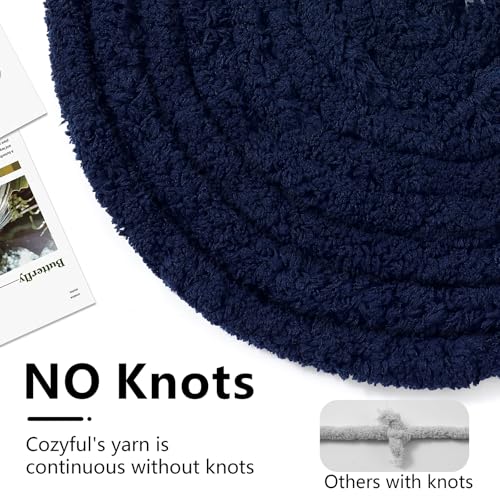 Cozyful Chunky Yarn for Hand Knitting - #10 Chunky Chenille Yarn, Jumbo Big Thick Chunky Yarns for Crocheting, Super Bulky Chunky Knit Blanket Yarns, 8 Skein (22yd, 8oz/Skein), Country & Navy - color: Country Blue & Navy