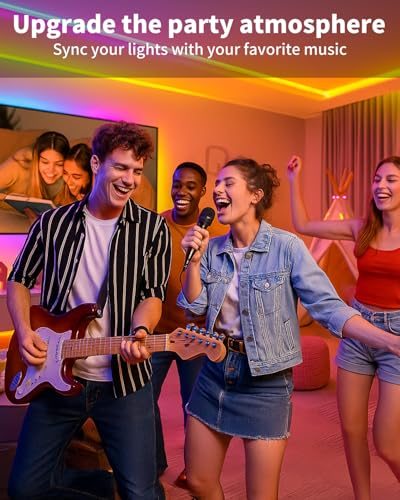 Smart LED Strip Lights 200FT (2 Rolls of 100 ft) for Bedroom App Control Lighting Bedroom Rome Decor with Remote, RGB Music Sync Color Changing LED Lights for Party,Game Room - size: 200 ft