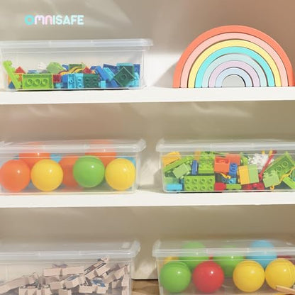 Stackable Plastic Storage Shoebox, BPA-Free Nestable Container with Latching Lid to Organize Shoes, See-Through Box for Home and Office, Multi-Purpose Clear Bins (12 Pack 6 Quart) | BPA-Free, Nestable, Home and Office, Latching Lid, Multi-Purpose