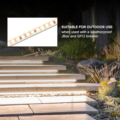 Maxxima 36 in. Hardwired LED Under Cabinet Strip Light, 1380 Lumens, 3000K | Warm White, Kitchen and Living Room 120V White Cove Lighting, No Power Supply Needed - size: 36 Inch