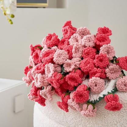 Crochet Flower Bouquet Throw Blanket, Handmade Knitted Blanket with Flowers, Cute Romantic Gift for Her Girlfriend Mom Mother’s Day Valentine Wedding Anniversary Birthday, Pink 60 Inches - color: Pink Lily of the Valle, size: 60 Inches