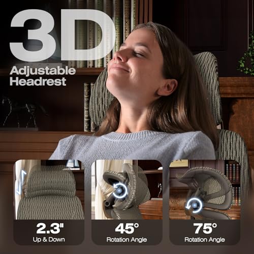 X100 Ergonomic Mesh Office Chair with Footrest, Big and Tall Home Desk Chair with 5D Flip-Up Arms, Adjustable 3D Lumbar Support, Gaming & Executive Computer Chair (Coffee Break) - color: Coffee Break