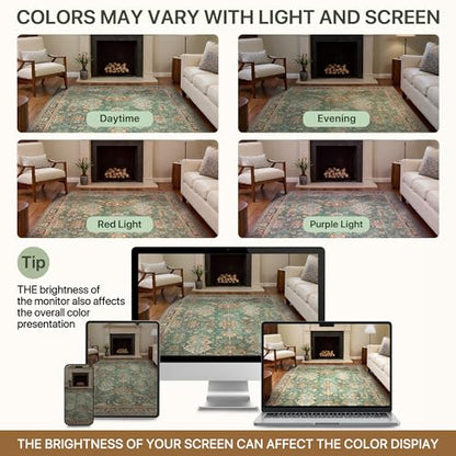 2x5 Hallway Runner Rugs Non Slip Washable Runner for Entryway Bathroom Kitchen Bedroom, Boho Green Runner, Thin Low Pile Chenille Carpet with Rubber Backing, Dark Sage/Gold - color: Sage/Gold, size: 2' x 5' (Rectangular)