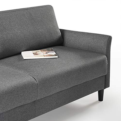 ZINUS Jackie Loveseat Sofa, Easy, Tool-Free Assembly, Dark Grey - color: Dark Grey, style: Loveseat
