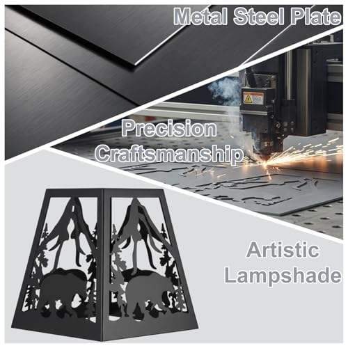 Plug in Wall Lamp,Bear Matte Black Metal 1 Pack Farmhouse Rustic Wall Sconces with Wood Arm,E26 Base Industrial Light for Bedroom,Bedside,Living Room,Indoor,Hallway,Bathroom,Porch,Stairway - color: Bear-Black