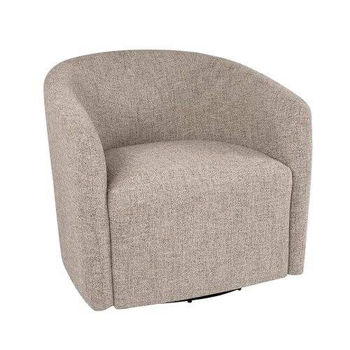 HomePop 360° Swivel Barrel Accent Chair - Midtone Gray Fabric - color: Midtone Gray