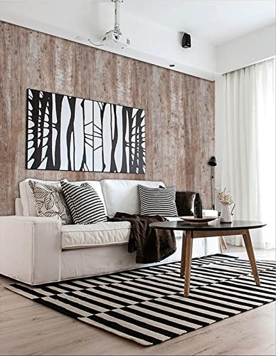 Wallpaper 118" x17.7''Wood Wallpaper Brown Thicken Grey Dark Wood Contact Paper Gray Brown Wood Plank Wood Peel and Stick Wallpaper Removable Rustic Wood Grain Self Adhesive Cabinet Vinyl Roll - color: Grey Brown-1, size: 17.7" x 118"